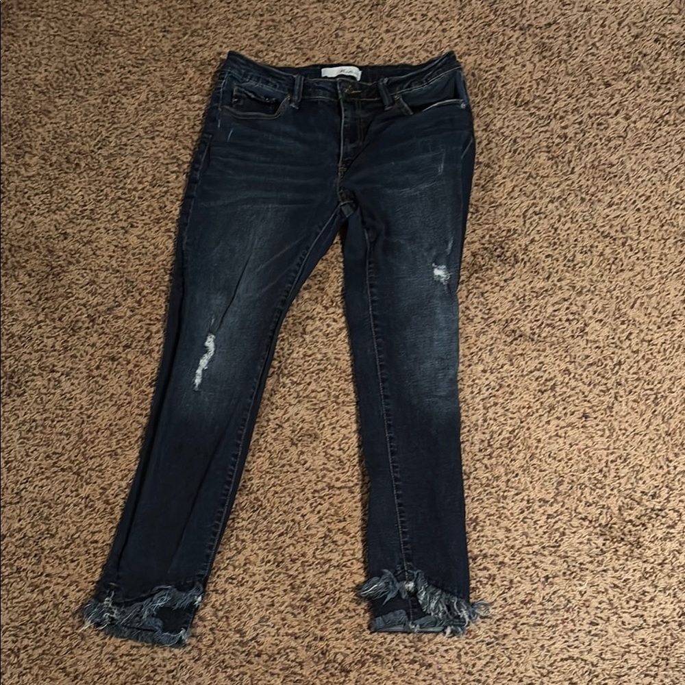 Women's Distressed Blue Jeans